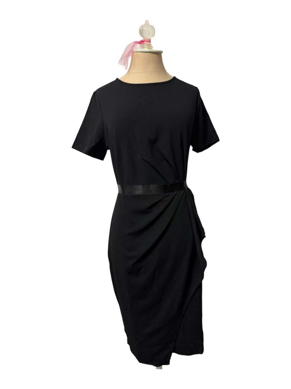 Aisize Vintage Redefined Classic Black Short-Sleeve Sheath Dress Size Medium